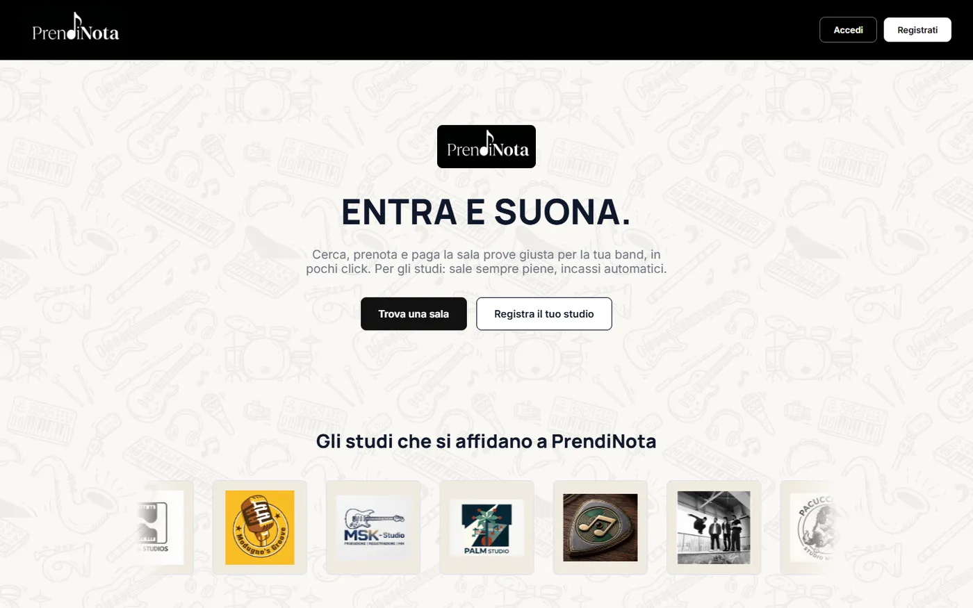 PrendiNota home page
